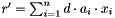 $ r' = \sum_{i=1}^{n} d \cdot a_i \cdot x_i $