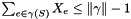 $ \sum_{e \in \gamma(S)} X_e \le \| \gamma \| -1 $